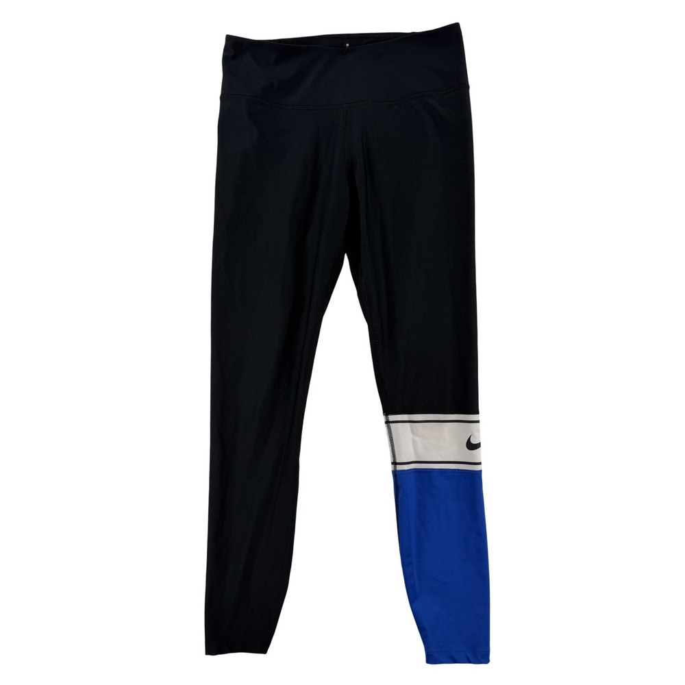 Nike Dri-FIT Leggings Womens‎ M Black Colorblock Mid Rise Ankle Pants AQ3544-014
